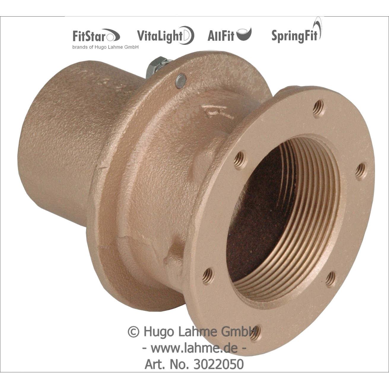 Sieninis perėjimas Hugo Lahme Allfit 3022050 (RG), G 2"/G 1 1/ 2", ilgis 100 mm