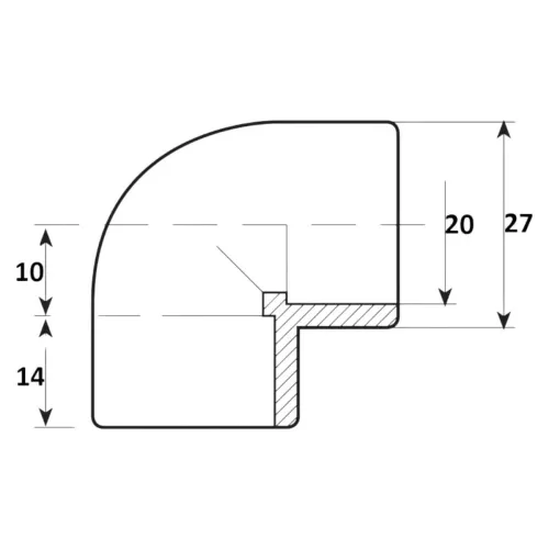 Alkūnė d20 | 90° | PVC-U - Image 2
