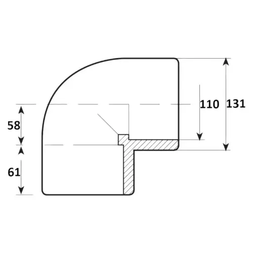 Alkūnė d110 | 90° | PVC-U - Image 2