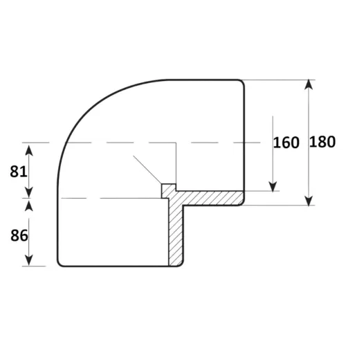 Alkūnė d160 | 90° | PVC-U - Image 2