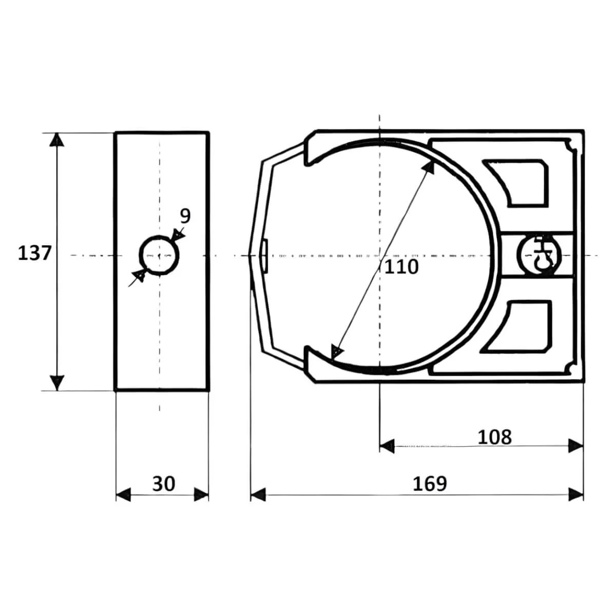 Laikiklis vamzdžiui d110mm PP Juodas - Image 2