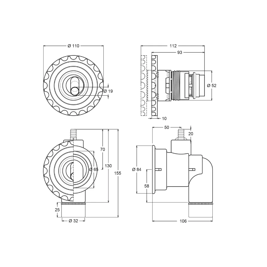 Besisukantis hidromasažo purkštukas PVC baseinui - Image 4