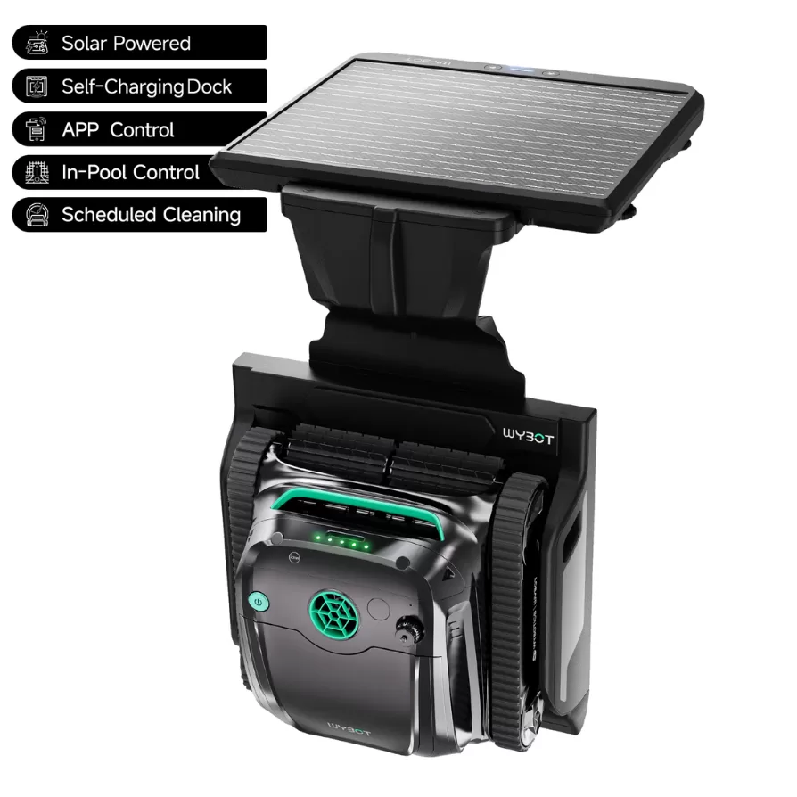 WYBOT S2 SOLAR – baseino valymo robotas su saulės energija įkraunama stotele - Image 3