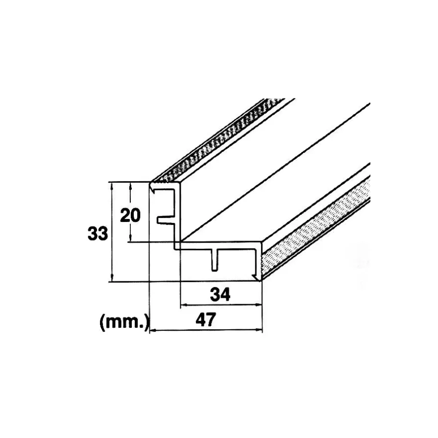 Kripsol MP200-LAF kraštinis profilis, 2 m