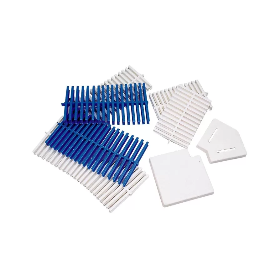 45° kampinis elementas persipylimo grotelėms 250 × 35 mm